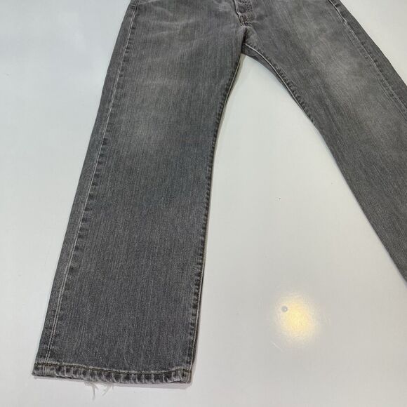 Levis 501 Denim Jeans Mens 34x30 Black Straight Leg Button Fly Red Tab Classic - Picture 3 of 11